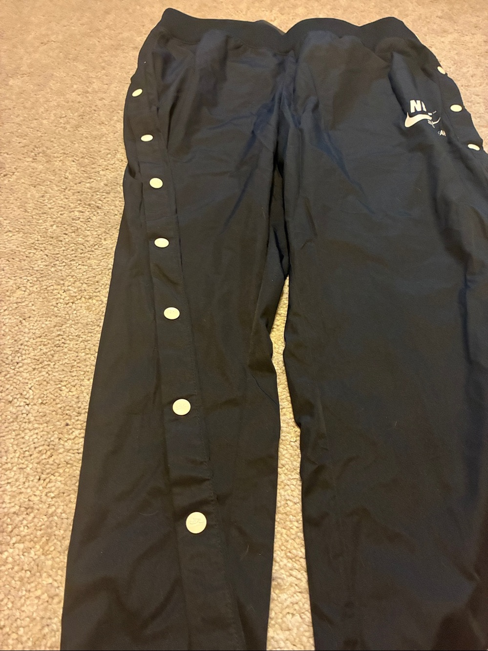 Nike Black Snap-Side Joggers with White Logo - Picture 3 of 9